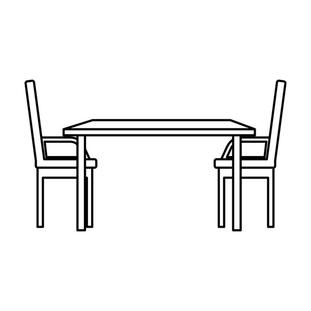 テーブルと椅子のダイニング ルーム - ベクター画像