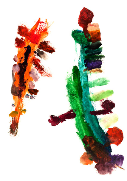 дитячий живопис абстрактні мазки пензлем
 - Фото, зображення