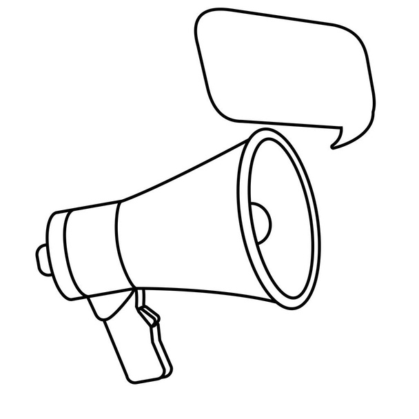 megafoon luidspreker met toespraak bubble cartoon vector illustratie grafisch ontwerp - Vector, afbeelding