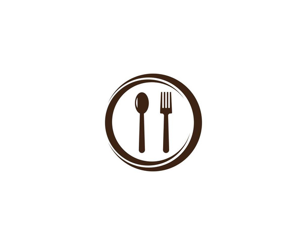 plantilla de logotipo de horquilla y cuchara
 - Vector, imagen