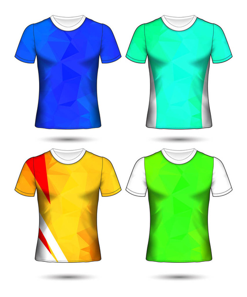  t-shirt sjablonen abstract geometrische collectie van verschillende co - Vector, afbeelding