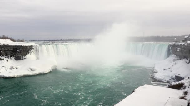 Wodospad Niagara zimą - Materiał filmowy, wideo