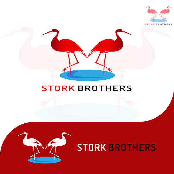This logo has a picture of stork brothers. This logo is good to use as a company logo or various other creative businesses as needed. But it can also be used as an application logo. - Vector, Image