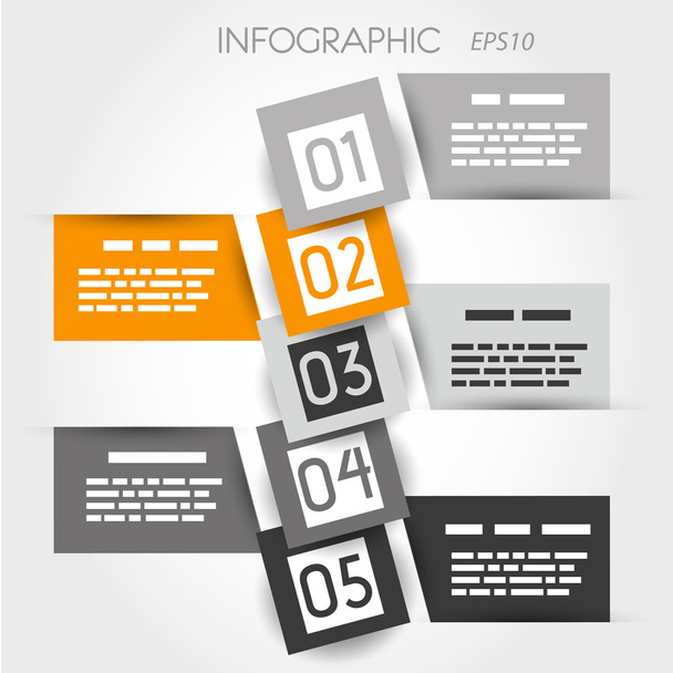 orange square bubble infographic - Vector, Imagen