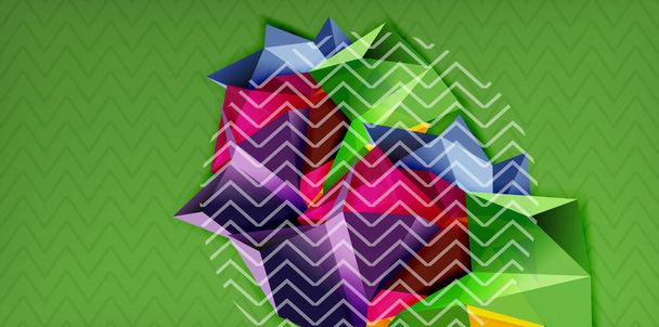 Fondo abstracto geométrico de color, diseño de abstracción mínima con forma de mosaico estilo 3d
 - Vector, imagen