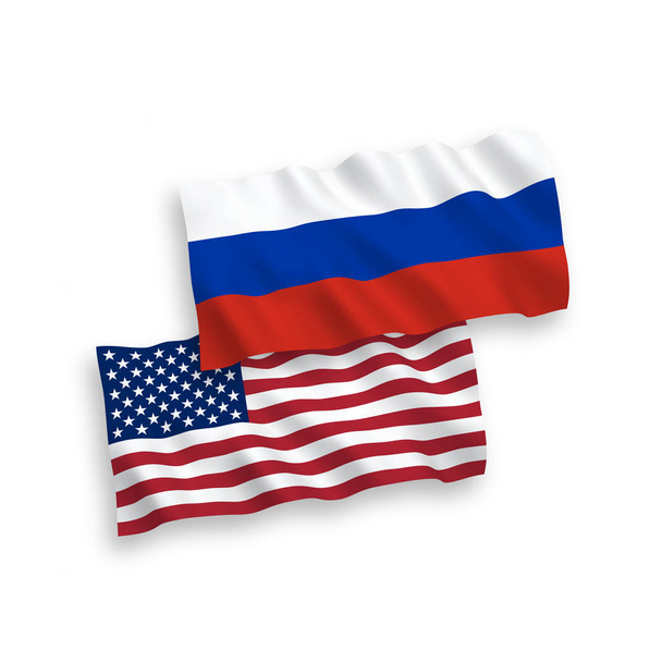 Флаги России и США
 - Вектор,изображение