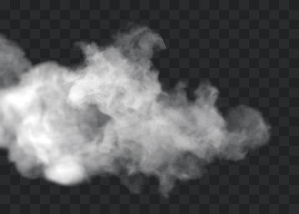 Şeffaf özel efekt sis veya dumanla göze çarpar. Beyaz bulut vektörü, sis veya sis. - Vektör, Görsel