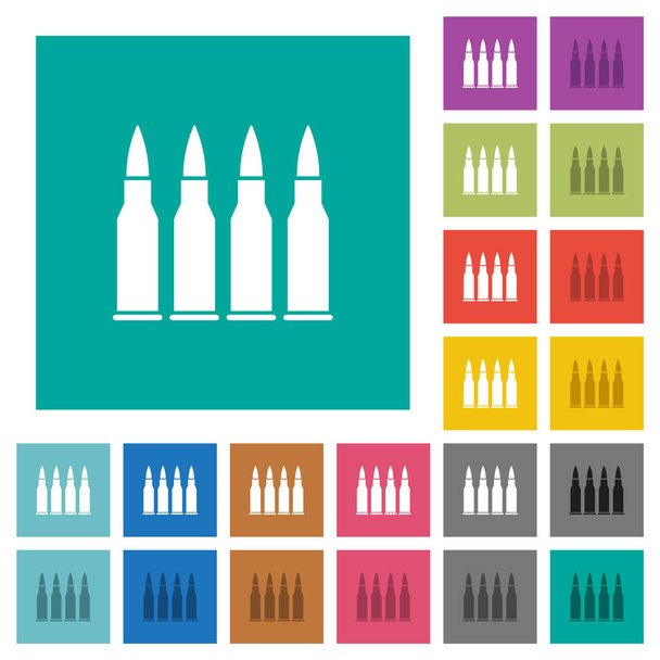 Cuatro balas cuadradas plana iconos multicolores
 - Vector, Imagen