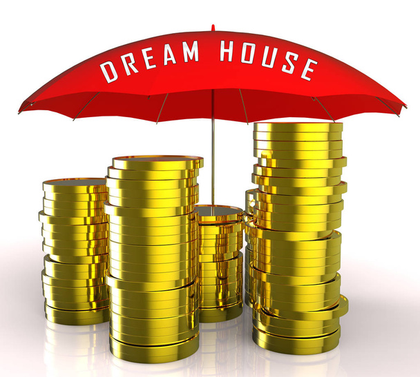 夢の家やドリームハウス コインを理想的なプロパティを示しています。 - - 写真・画像