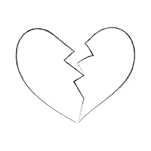 broken heart icon divorce end of love symbol - Vector, Image