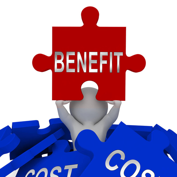 Coste vs. beneficio Jigsaw significa comparar precio con valor - 3d
  - Foto, Imagen