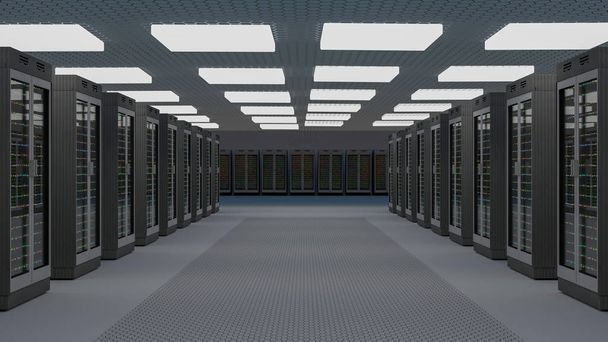 Server room data center. 3D rendering - Photo, Image