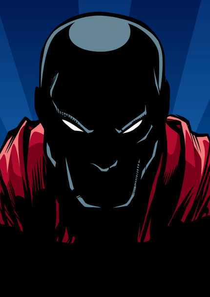 Superhero Portrait at Night Silhouette - Vector, afbeelding