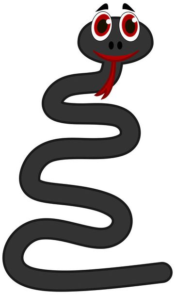 Улыбающаяся и смешная змея танцует стоя
 - Вектор,изображение