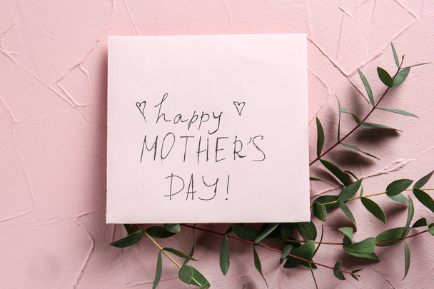 Greeting card for Mother's Day on color background - Фото, изображение