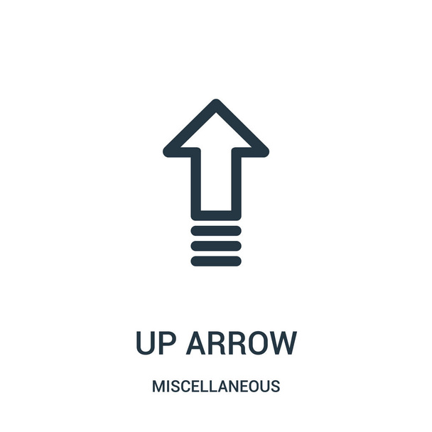 up arrow icon vector from miscellaneous collection. Thin line up arrow outline icon vector illustration. Linear symbol for use on web and mobile apps, logo, print media. - Vector, Image