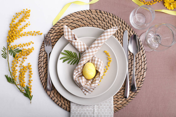 Beautiful table set for Easter celebration - Fotografie, Obrázek