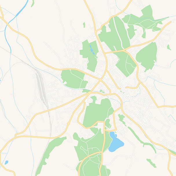Afdrukbare kaart Saalfelden, Oostenrijk - Vector, afbeelding