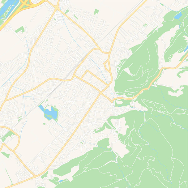 Εκτυπώσιμος χάρτης σε Hohenems, Αυστρία - Διάνυσμα, εικόνα