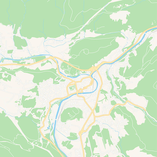 Bad Ischl, Oostenrijk afdrukbare kaart - Vector, afbeelding