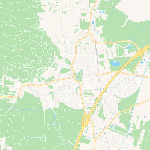 Bad Voslau, Áustria mapa para impressão
 - Vetor, Imagem