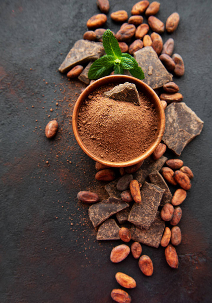 Cacao en poudre et haricots
 - Photo, image
