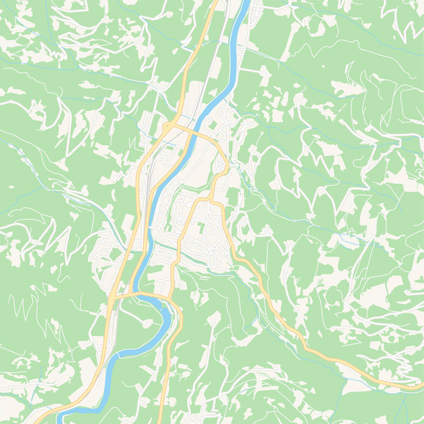 Sankt Johann im Pongau, Austria printable map - Вектор, зображення