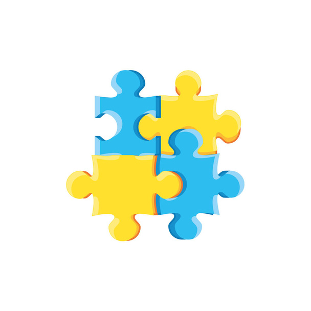 ensemble de pièces de puzzle icône isolée
 - Vecteur, image