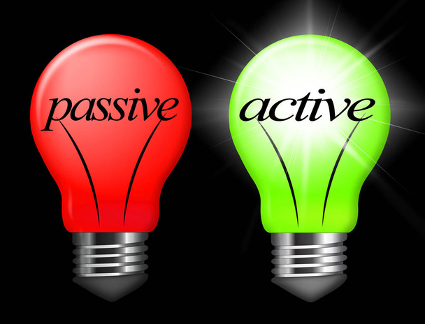 Lumières passives Vs actives montrent une attitude positive Illustration 3D
 - Photo, image