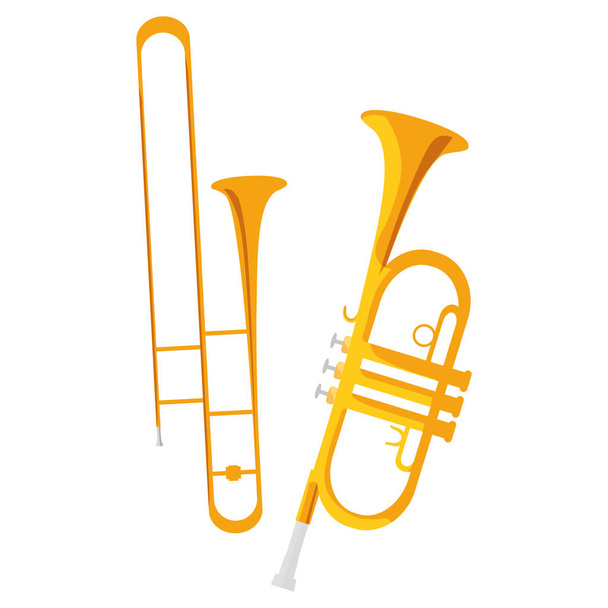 trompetas instrumentos iconos musicales
 - Vector, imagen