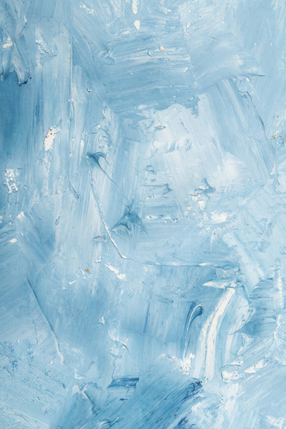 Artístico abstrato óleo branco e azul pintado fundo. Textura, pano de fundo. - Foto, Imagem