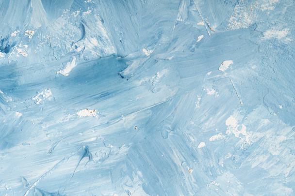 Artistic abstract oil white and blue painted background. Texture, backdrop. - Foto, immagini