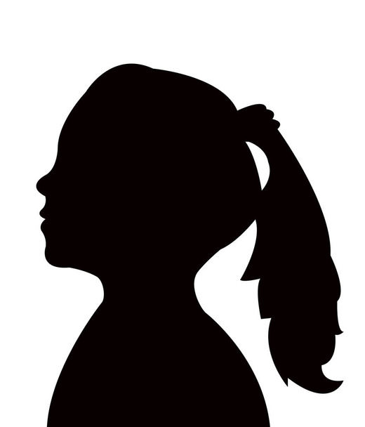 ein Mädchen Kopf Silhouette Vektor - Vektor, Bild