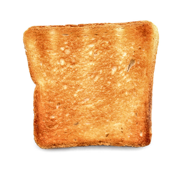 Rebanada de pan tostado sobre fondo blanco - Foto, imagen