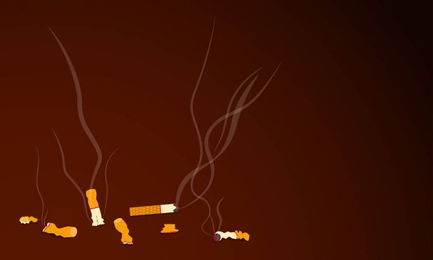 cugarette stub. dangerous to health kid other people. vector illustration eps10 - Vector, Image