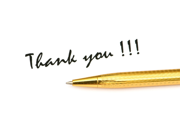 Thank you message and pen isolated - Photo, Image