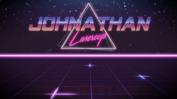 first name Jonathan in synthwave style
 - Фото, изображение