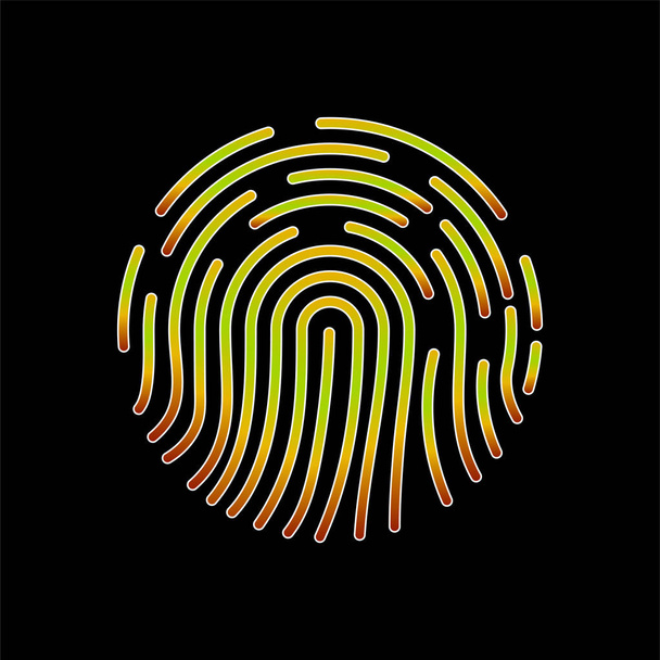 Fingerabdrucksymbol, biometrisches Identifikationssymbol, ID-Logo - Vektor, Bild