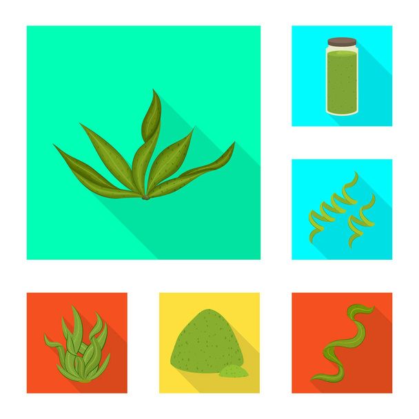 Vector design of protein and sea icon. Set of protein and natural vector icon for stock. - Vecteur, image
