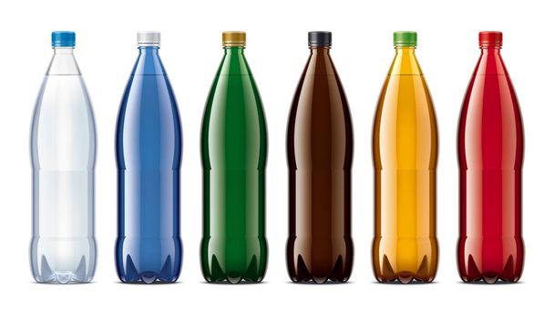 A set of colored glass bottles.  - Photo, Image
