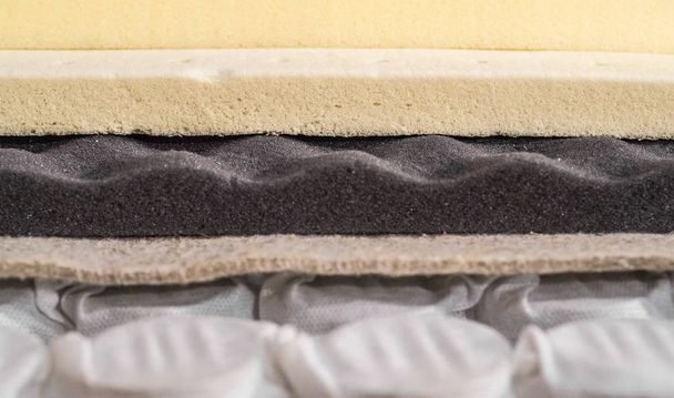 Relleno de colchones. Coconut coir, Nature para latex rubber, memory foam independent spring - Foto, Imagen