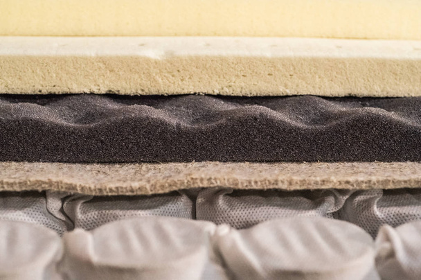 Relleno de colchones. Coconut coir, Nature para latex rubber, memory foam independent spring - Foto, Imagen