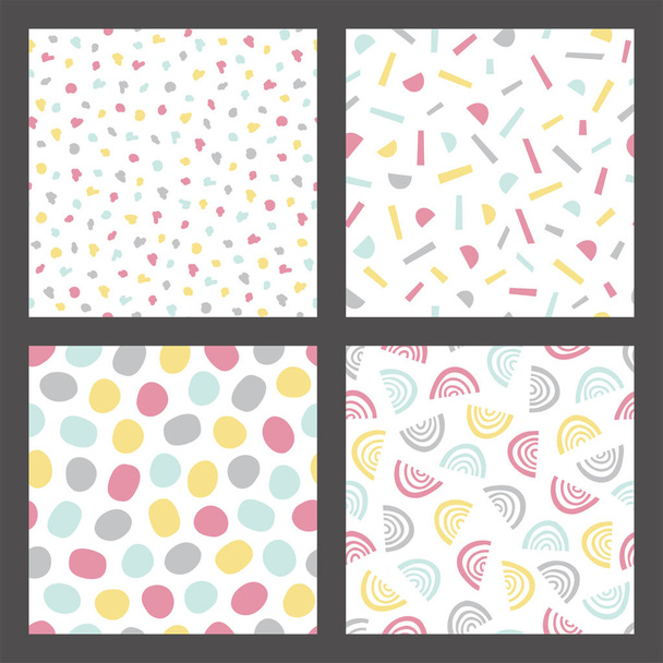 Set of abstract pastel pattern, seamless background. Vector illustration. - Vector, Image