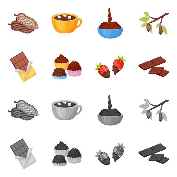 Vector illustration of food and yummy logo. Collection of food and brown   vector icon for stock. - Вектор, зображення