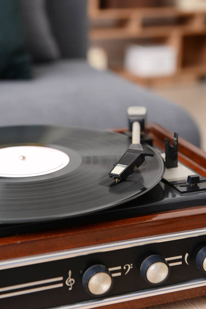 Record player with vinyl disc, closeup - Photo, Image