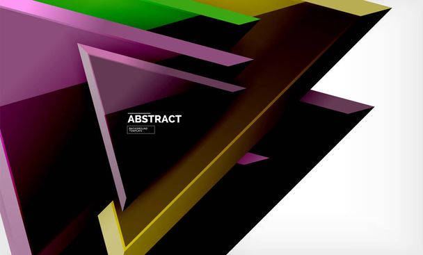 Tech futuristische geometrische 3D-vormen, minimale abstract achtergrond - Vector, afbeelding