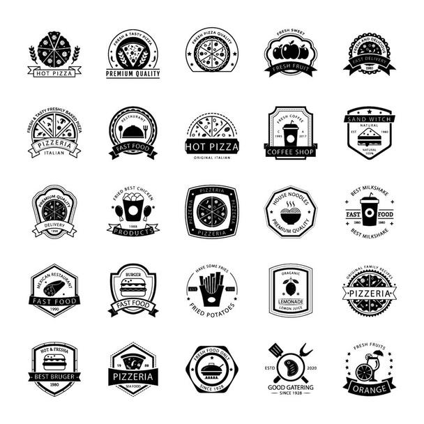 Here are food logo icons pack that you can use in your hotel projects, this set is creatively designed to make the pack attractive and worth grabbing. - Vector, Image