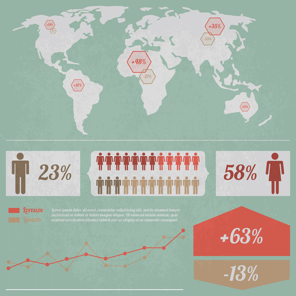 infographics nüfusu - Vektör, Görsel
