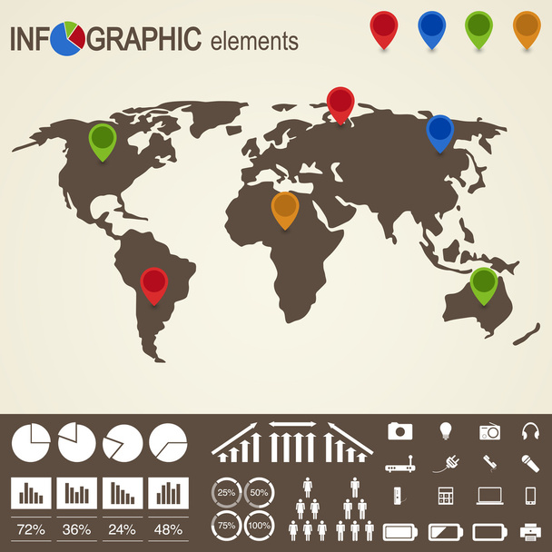 Conjunto de elementos infográficos
 - Vetor, Imagem