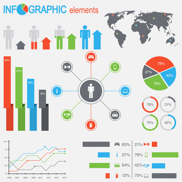 Set of infographic elements - Vector, Image